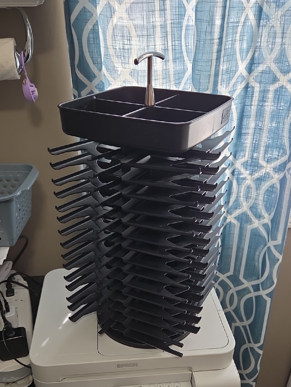 Stampin up ink pad Caddy Rotating Storage Rack with top storage.